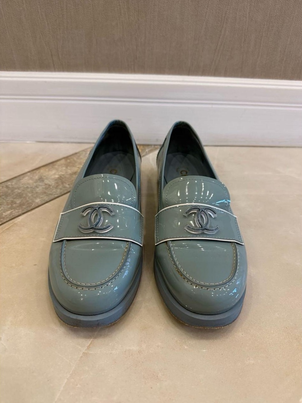 CHANEL Authentic Spring Summer 2008 Collection Patent Leather Loafers - Size 38C